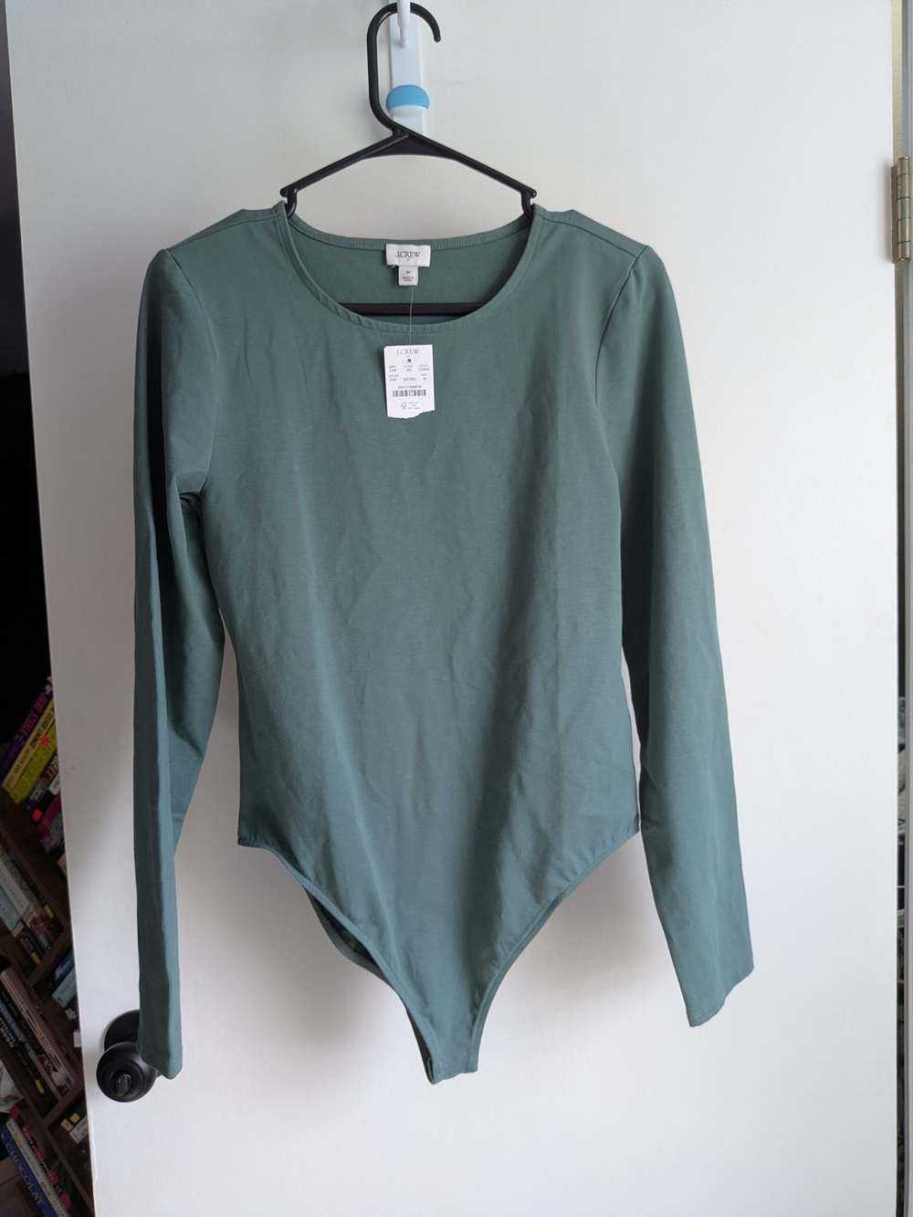 J. Crew Women's Long Sleeve Scoop Neck Bodysuit - Sage Green